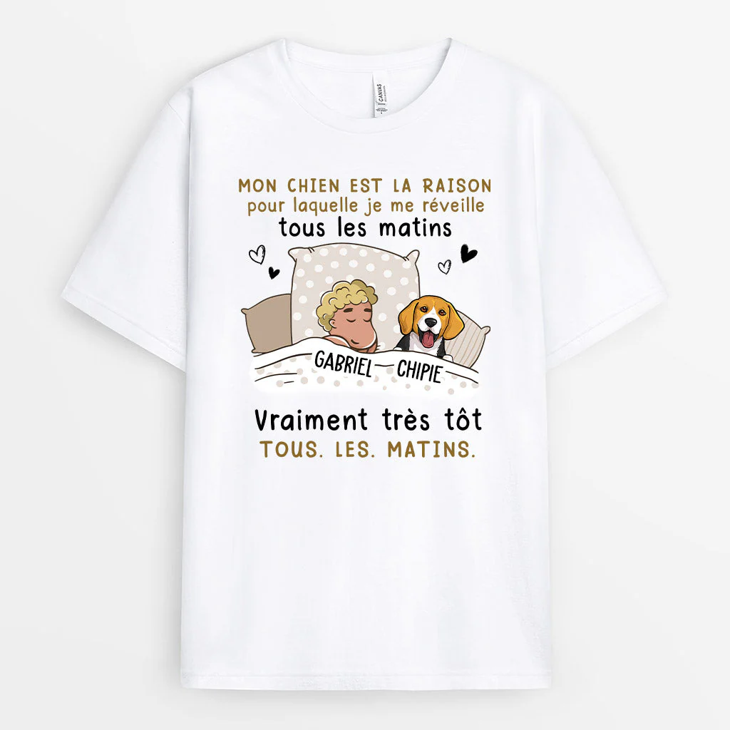 T-Shirt Personnalisé Femme – Mon Chien Est La Raison