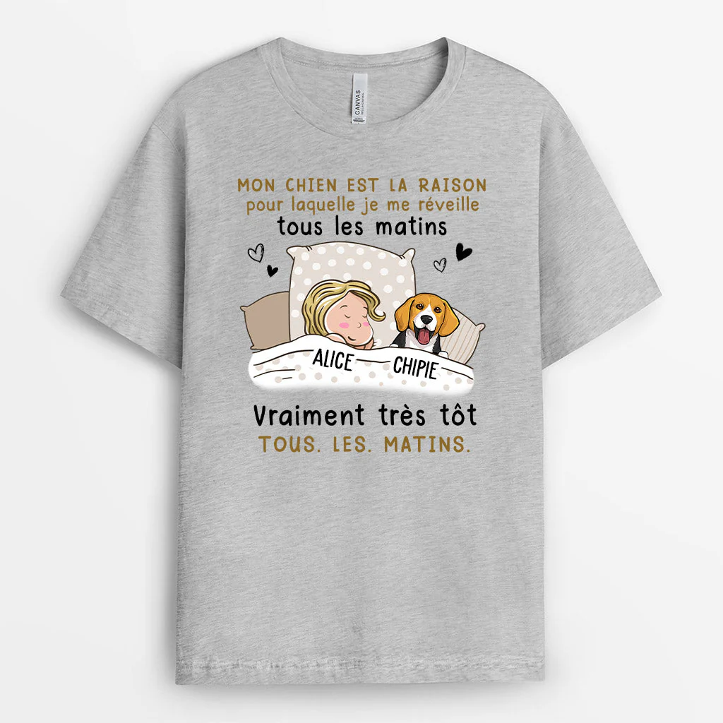 T-Shirt Personnalisé Femme – Mon Chien Est La Raison - Image 2