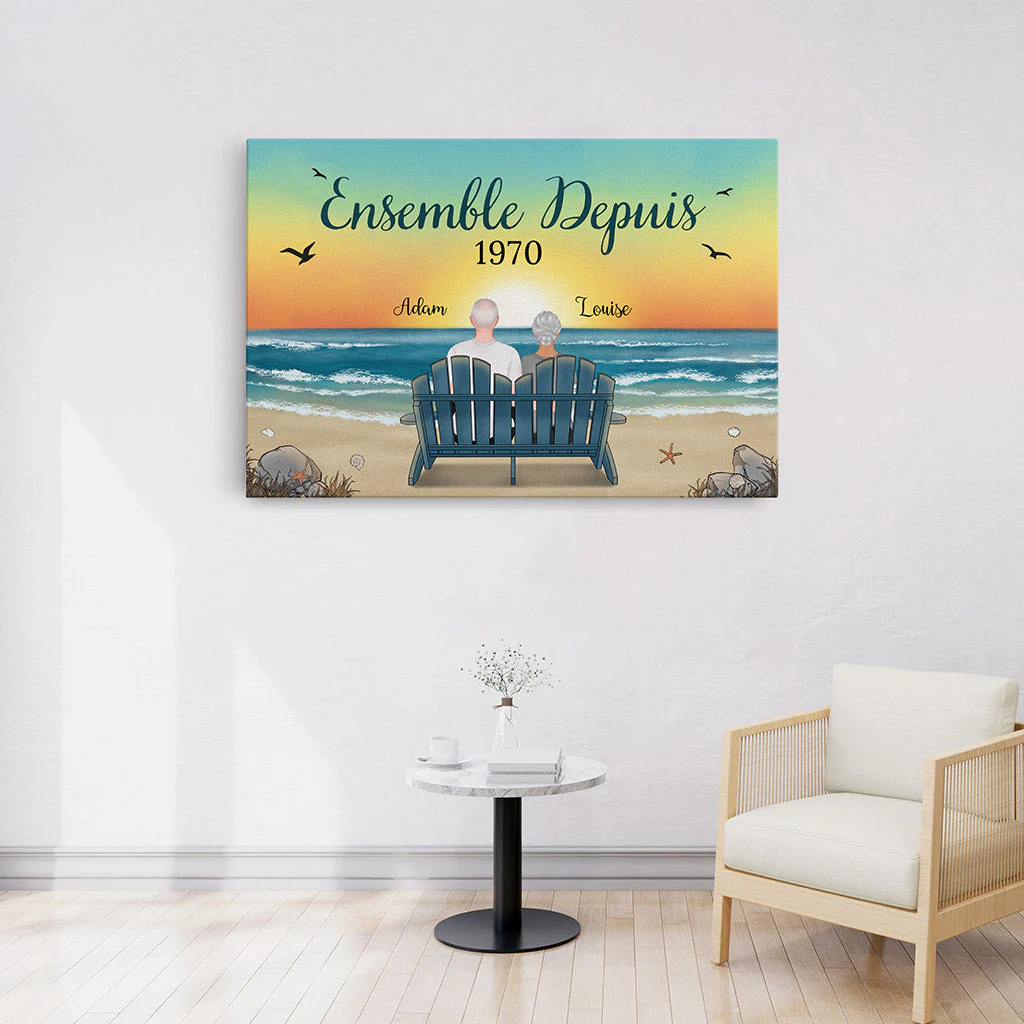 Toile Personnalisée Couple - Ensemble Depuis - Image 3