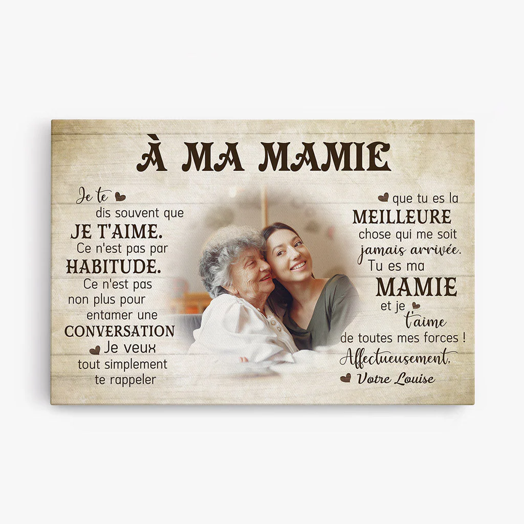 Toile Personnalisée Mamie - À Ma Mamie Maman