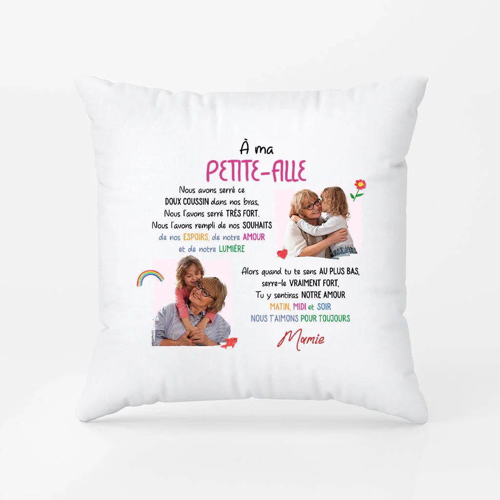 À Ma Petite-Fille/ À Mon Petit-Fils Avec Photo - Coussin Pour Enfant Personnalisé