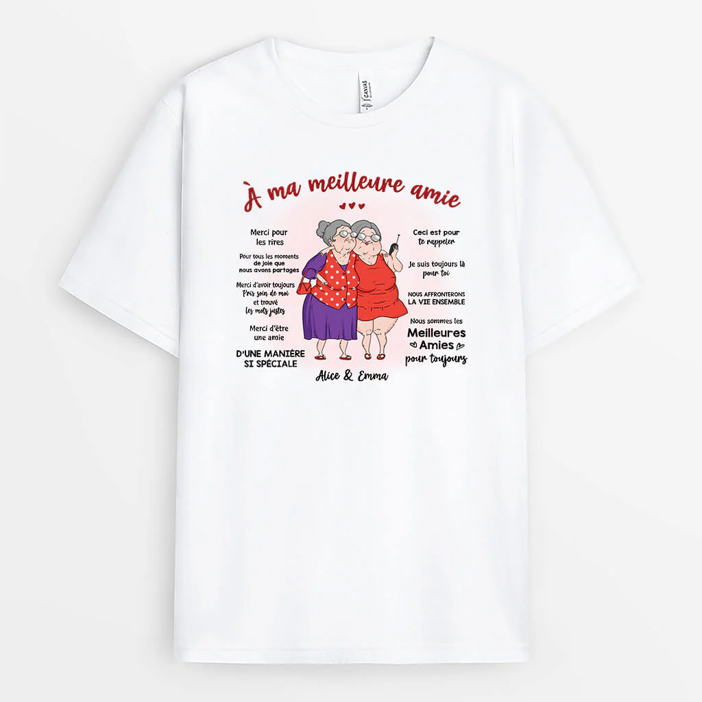 Tee Shirt Personnalisé Meilleure Amie - À Ma Vieille Amie