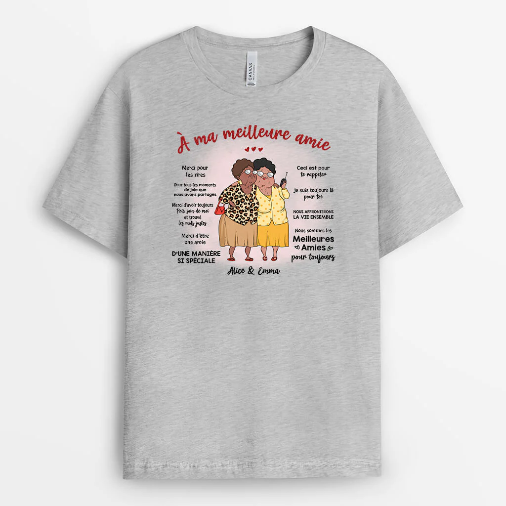 Tee Shirt Personnalisé Meilleure Amie - À Ma Vieille Amie - Image 2