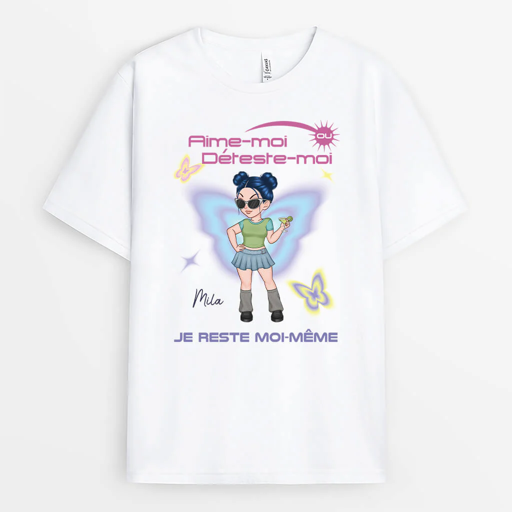 Tee Shirt Personnalisé Femme – Aime-Moi Ou Déteste-Moi