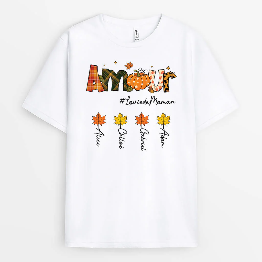 Amour #Laviedemamie Version Citrouilles - T-shirt Personnalisé Mamie - Image 2