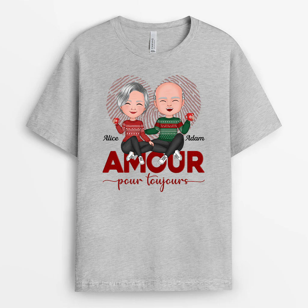 T-shirt personnalisé couple – Amour pour toujours - Image 2