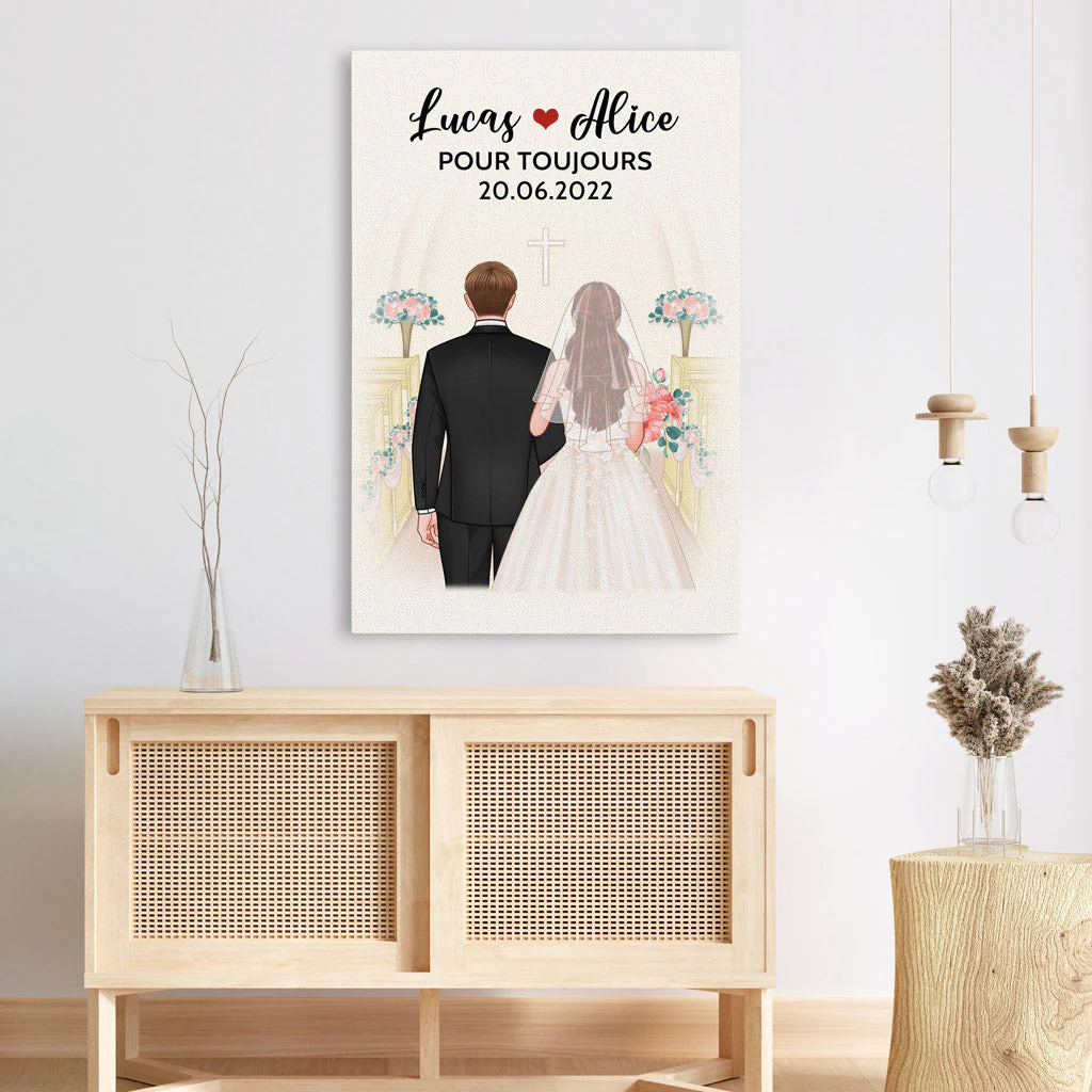 Tableau Couple Personnalisé - Amour Pour Toujours - Image 3