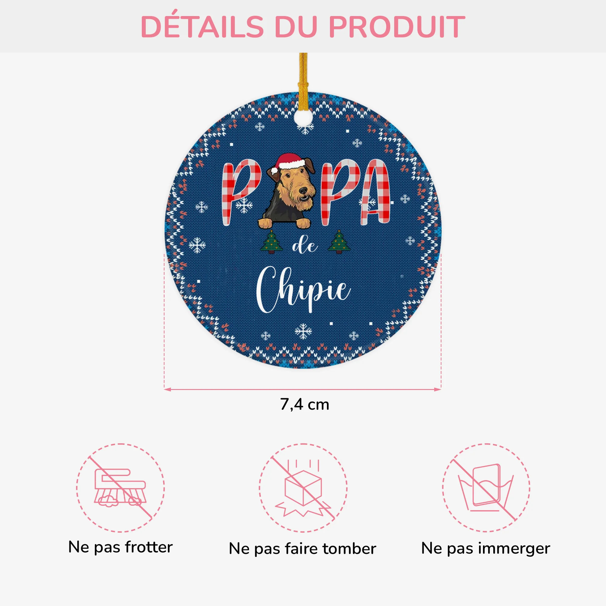 Ornement Amoureux des chiens, Maman chien, Papa chien Personnalisé - Image 3