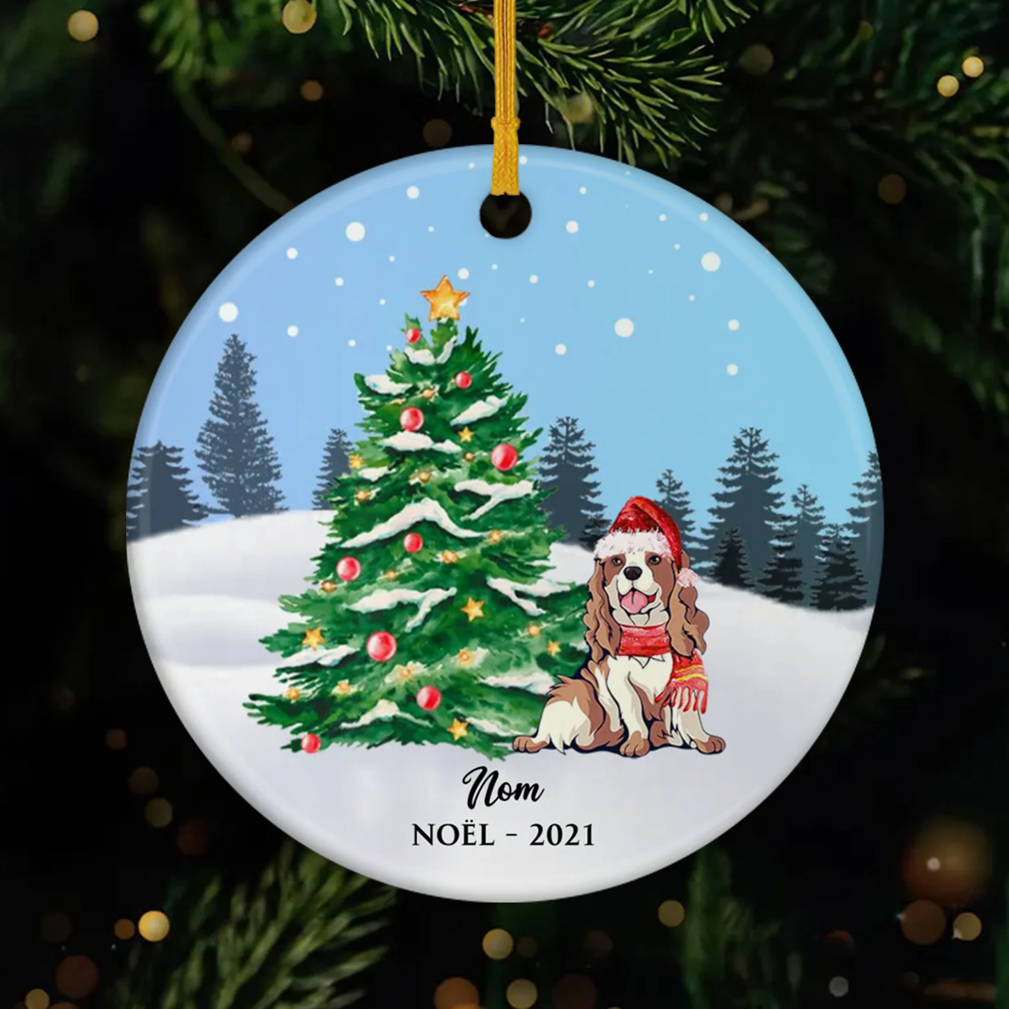Ornement de Noël Chien Personnalisé
