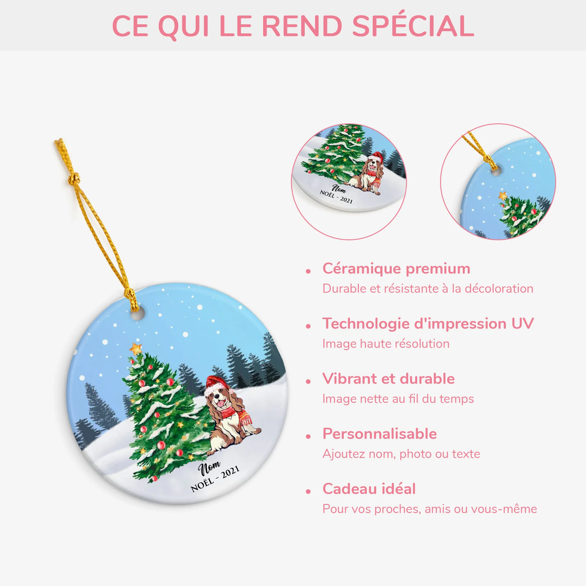 Ornement de Noël Chien Personnalisé - Image 4