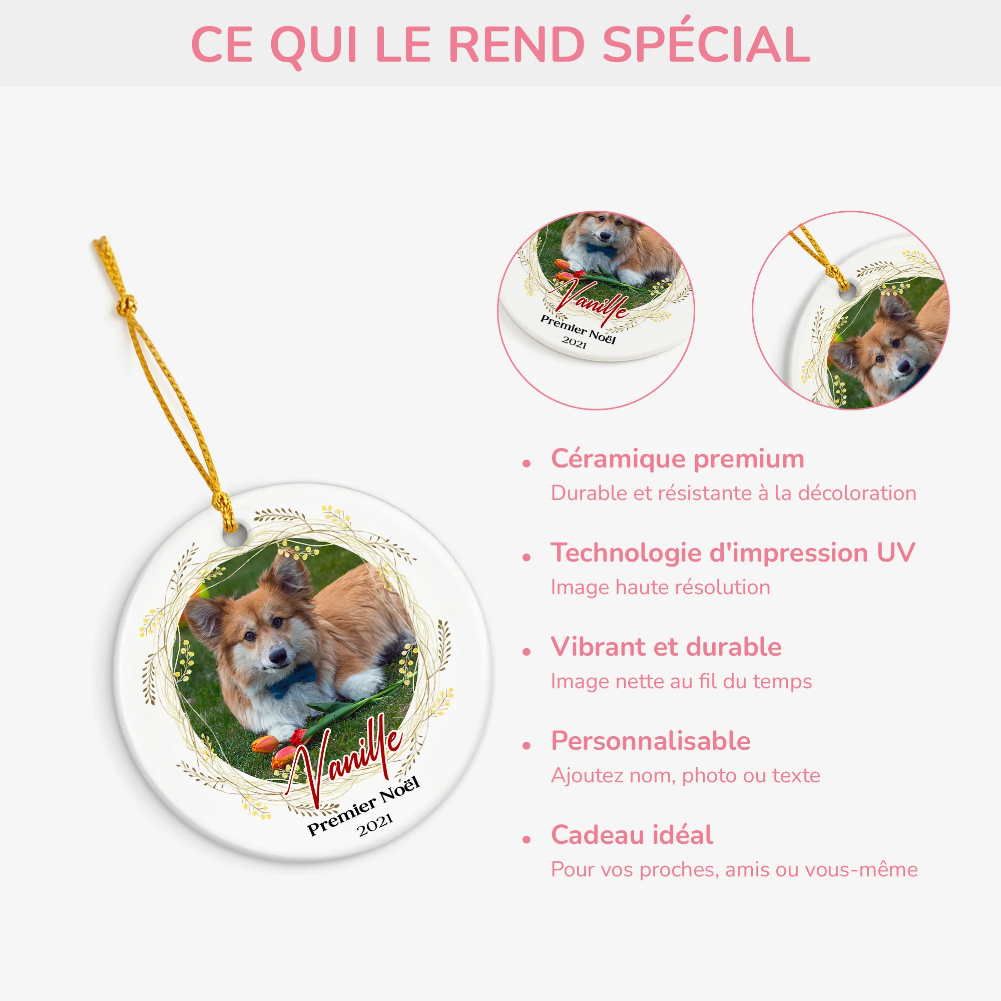 Ornement Premier Noël de Chien Amoureux des chiens Personnalisé - Image 4