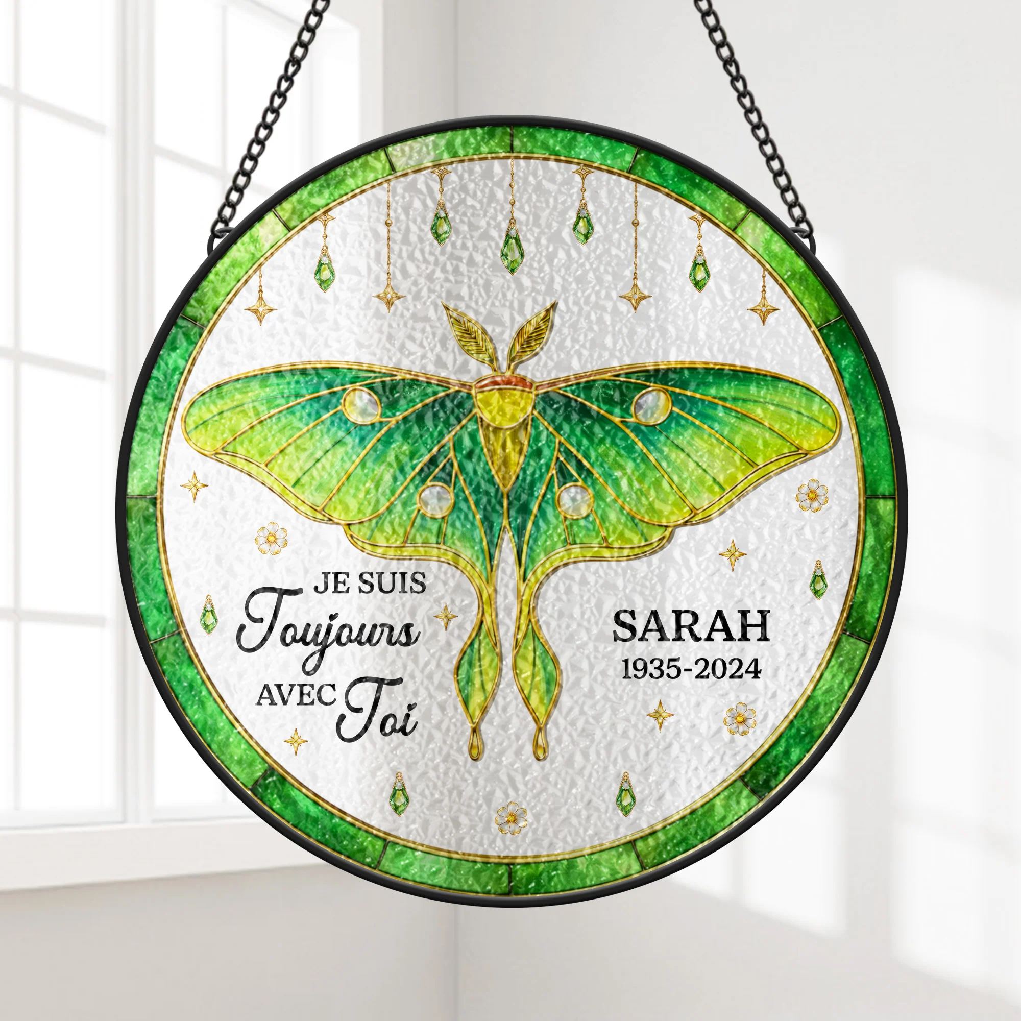 Attrape-soleil Personnalisé En Verre Commémoratif - Papillon De Nuit