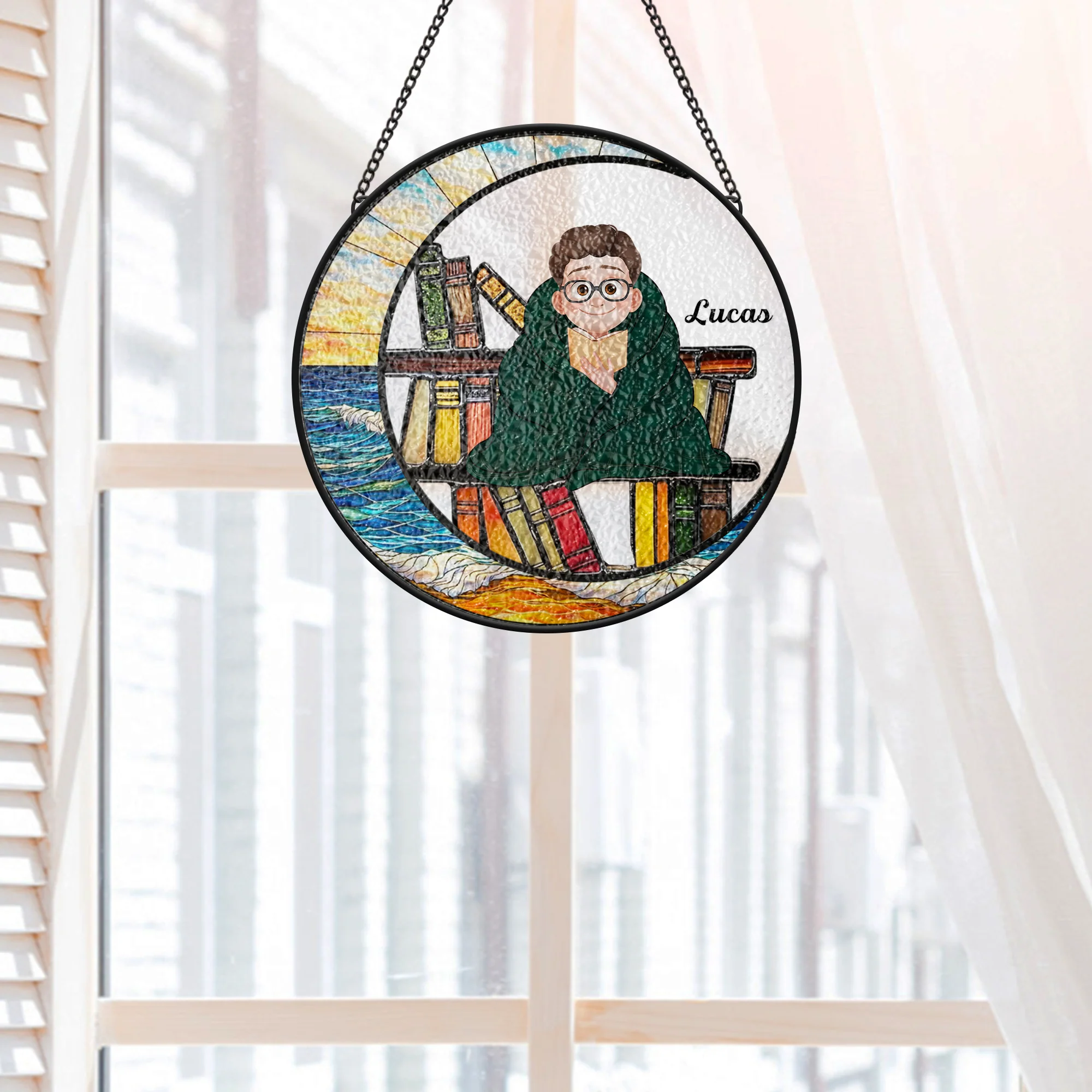 Attrape-soleil Personnalisé En Verre Pour Femme/Homme - Cadeau Amoureux Des Livres - Image 2