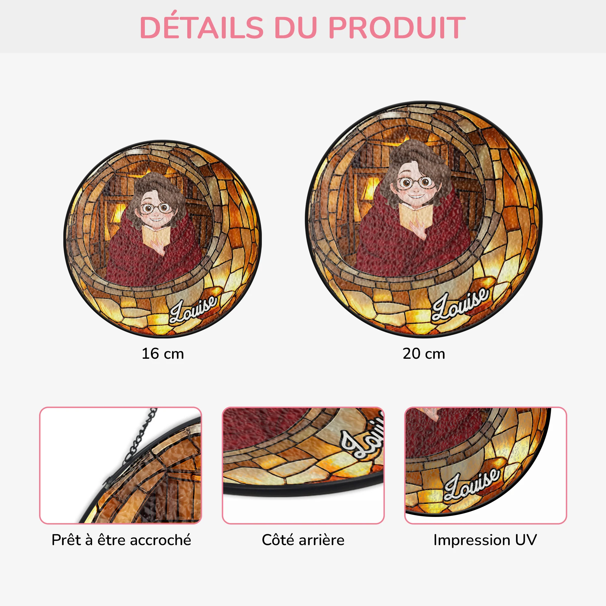 Attrape-soleil Personnalisé En Verre Pour Femme/Homme - Cadeau Pour Amoureux Des Livres - Image 3