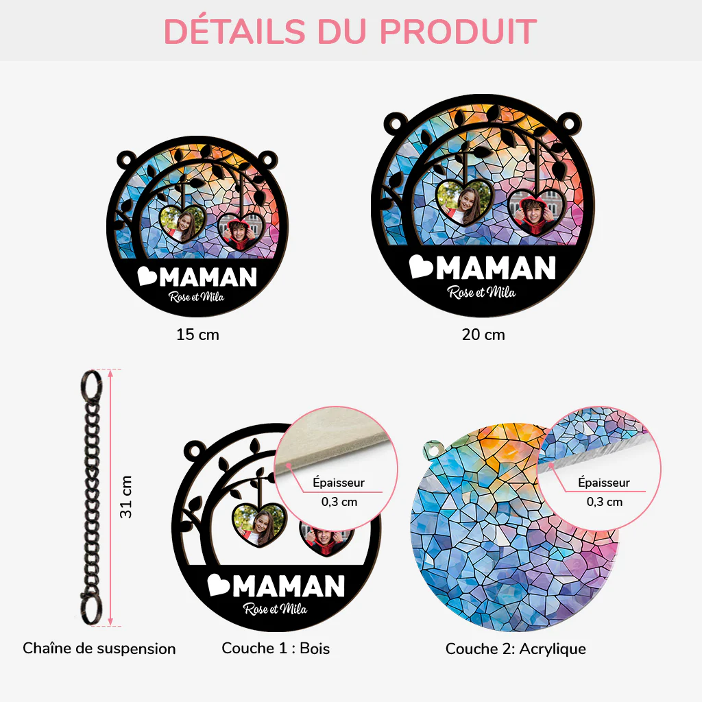 Attrape-soleil Pour Maman Personnalisé - Nous Aimons Maman - Photo - Image 3