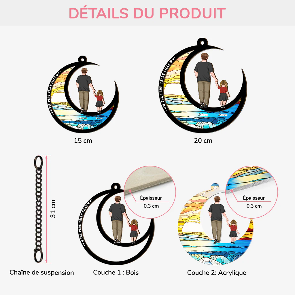 Attrape-soleil Vitrail Personnalisé - Tel Parent Tel Enfant - Image 3