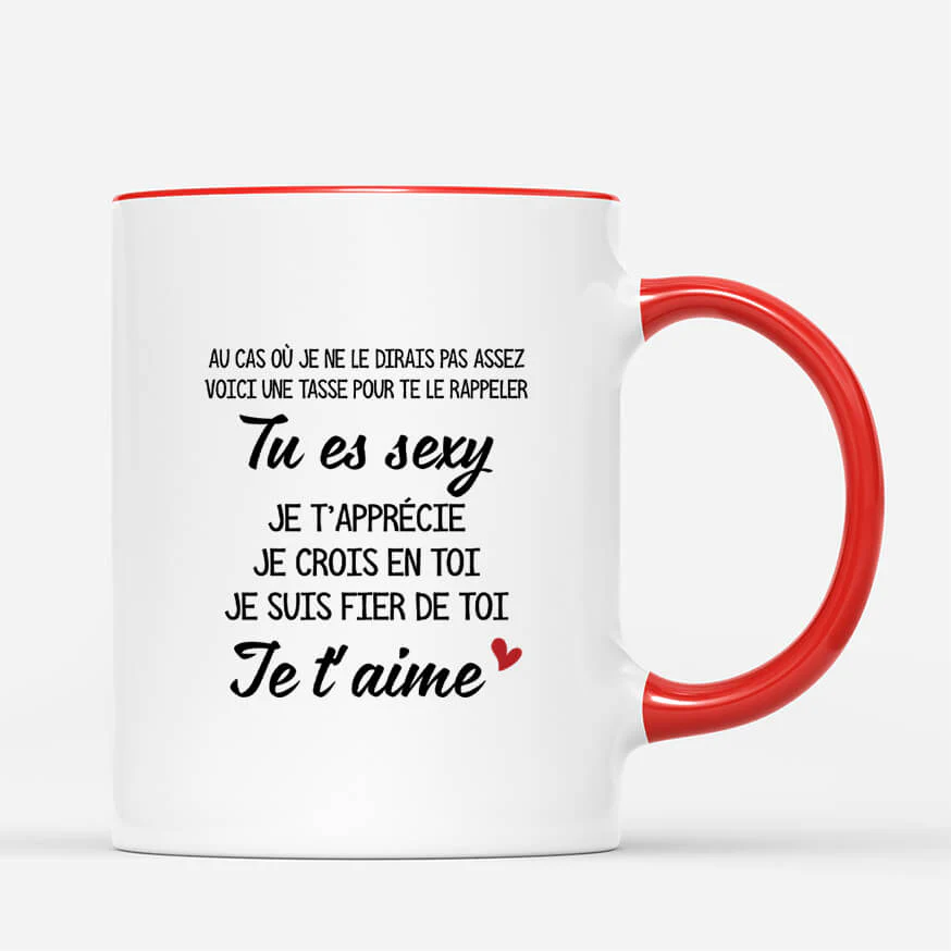 Mug Personnalisé Couple – Au Cas Où Je Ne le Dis Pas Assez - Image 3