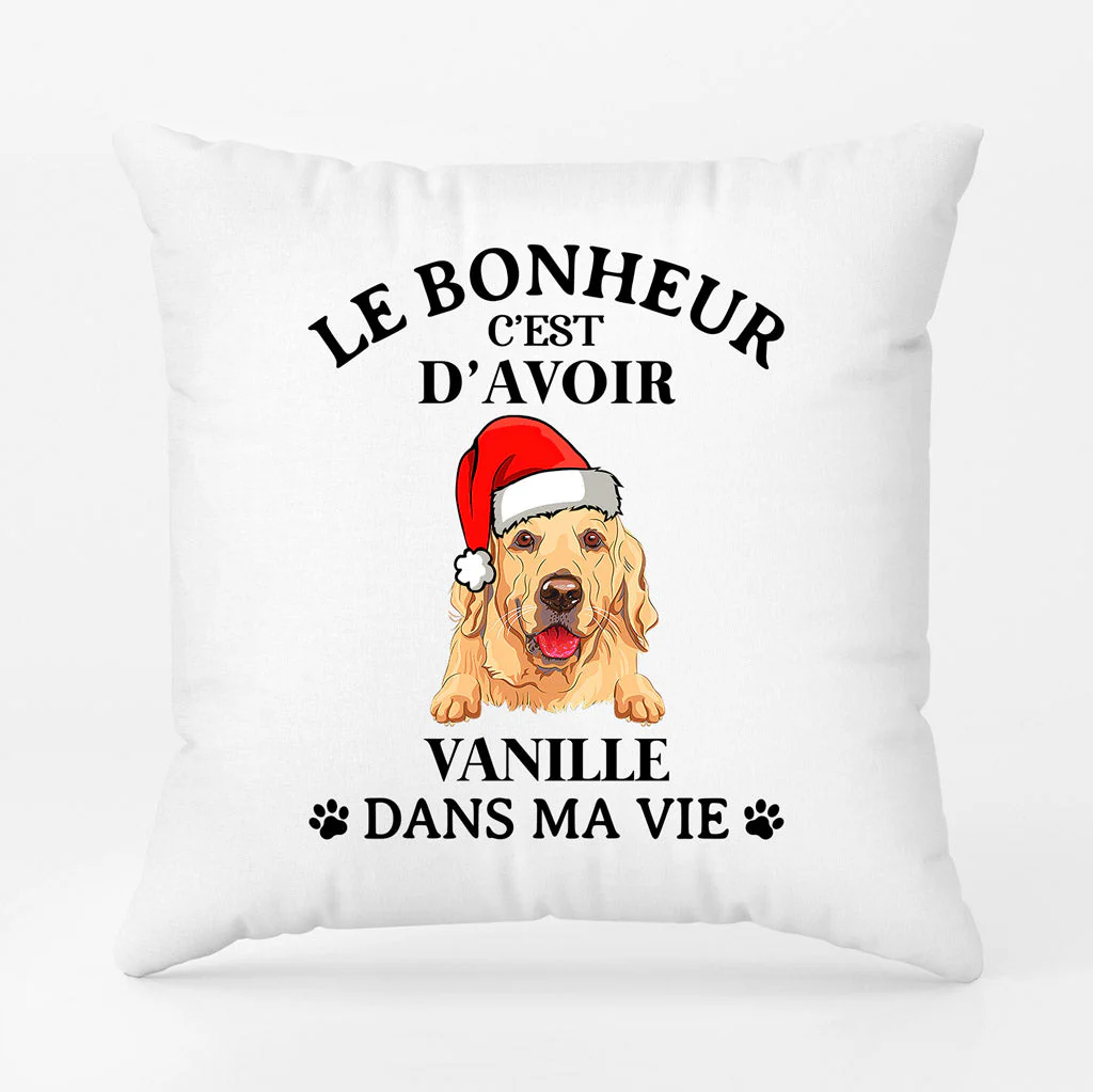 Coussin personnalisé de Noël – Mon Chien Ma Vie