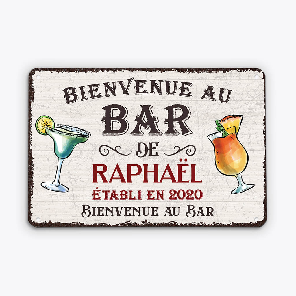 Plaque métal vintage personnalisée – Bienvenue au bar - Image 2