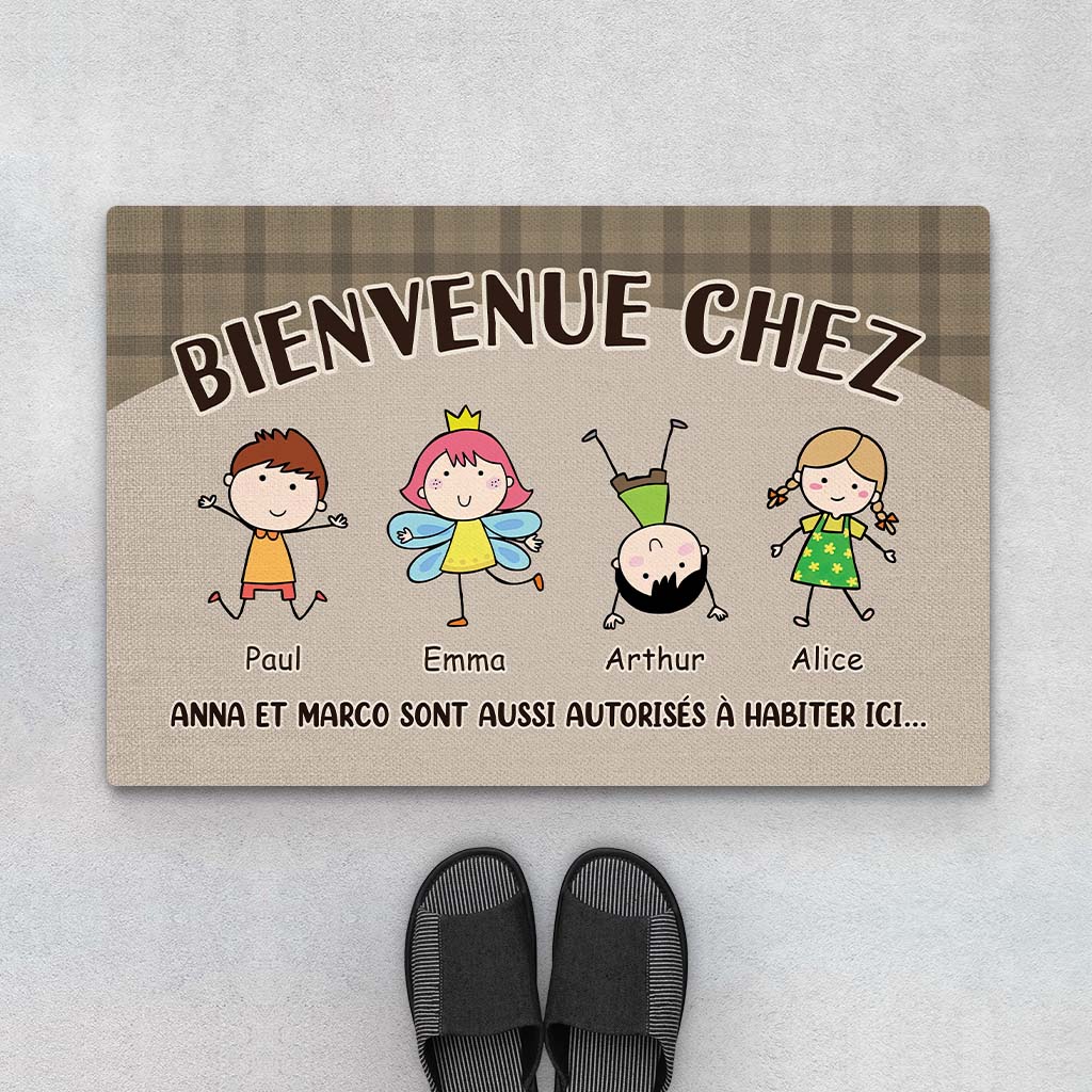 Paillasson Personnalisé Famille – Bienvenue Chez Nous