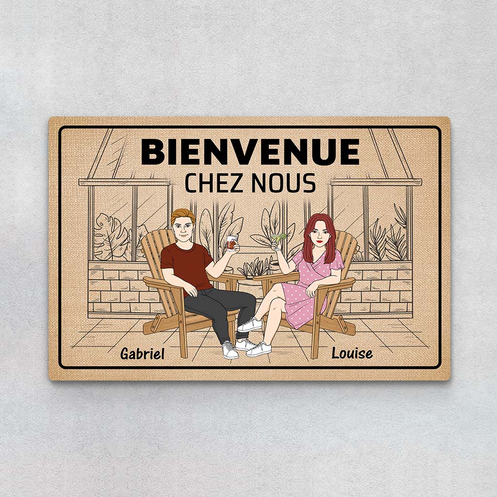 Tapis Personnalisé Couple - Bienvenue Chez Nous
