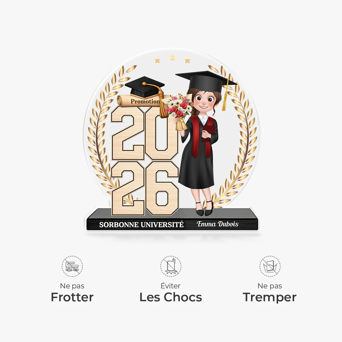 Bloc Acrylique Félicitation Diplôme À Forme Découpée - Cadeau Personnalisé Homme - Image 4