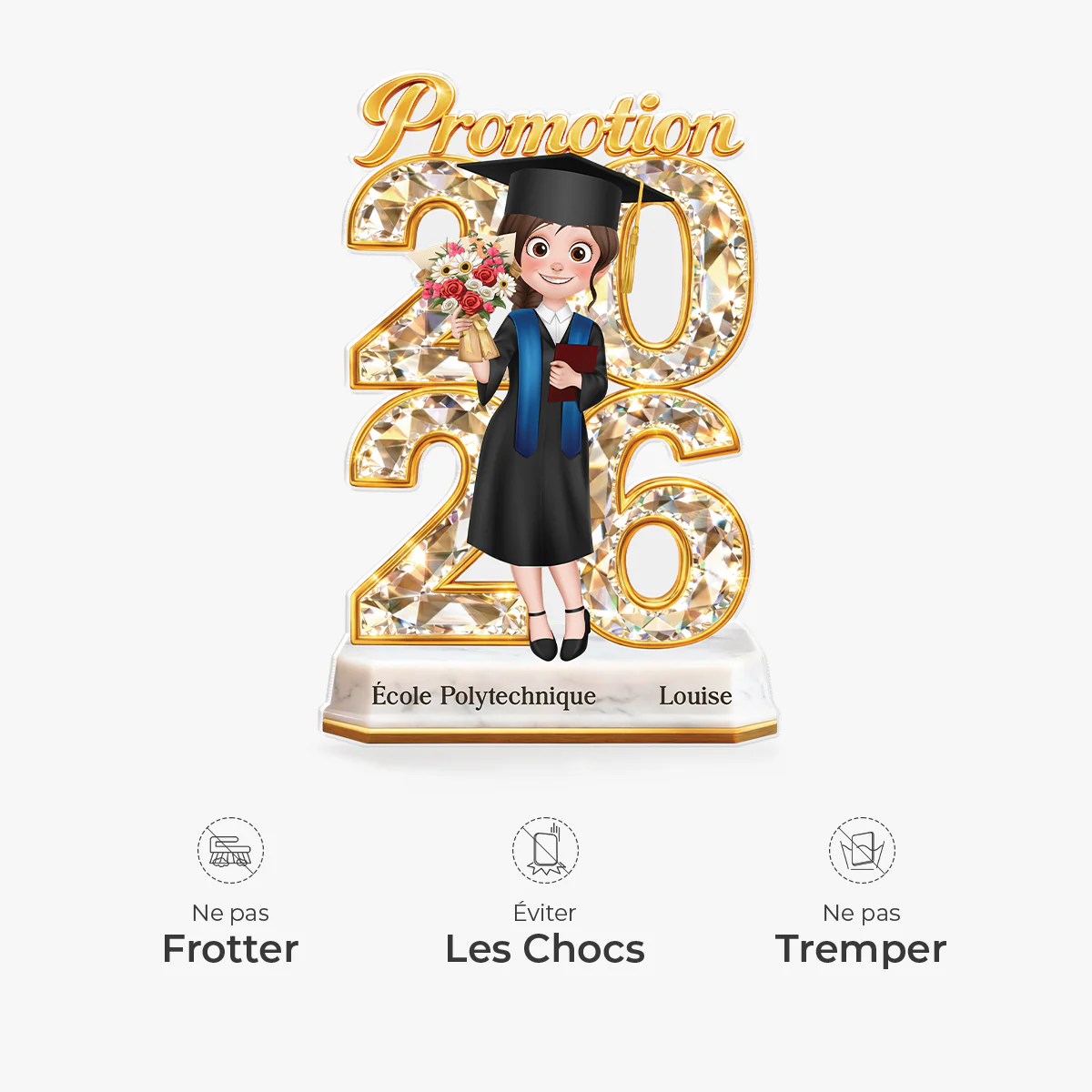 Bloc Acrylique Personnalisé Forme Découpée - Cadeau Remise De Diplôme Homme Et Femme - Image 4