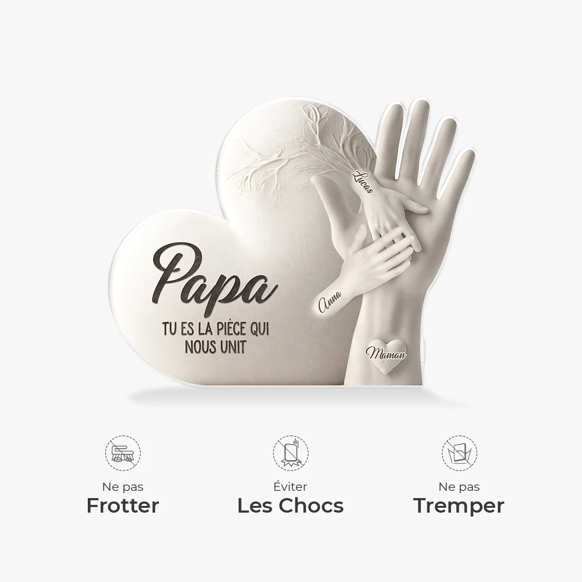 Bloc Acrylique Personnalisé Forme Originale - Cadeau Papa Maman Qui Nous Unit - Image 4