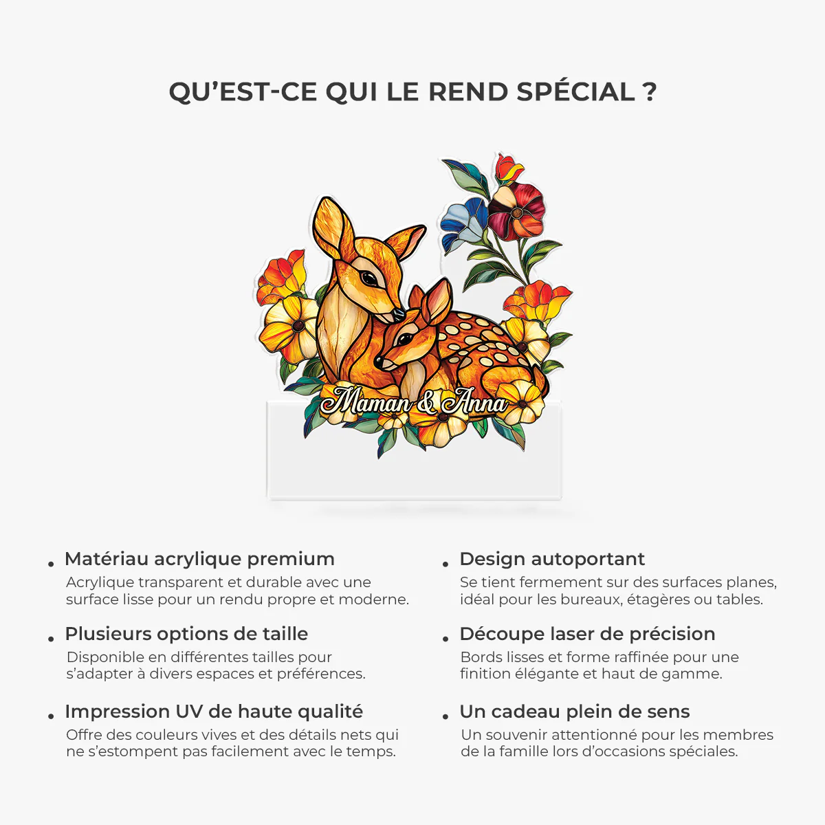 Bloc Acrylique Personnalisée - Maman Biche - Image 5