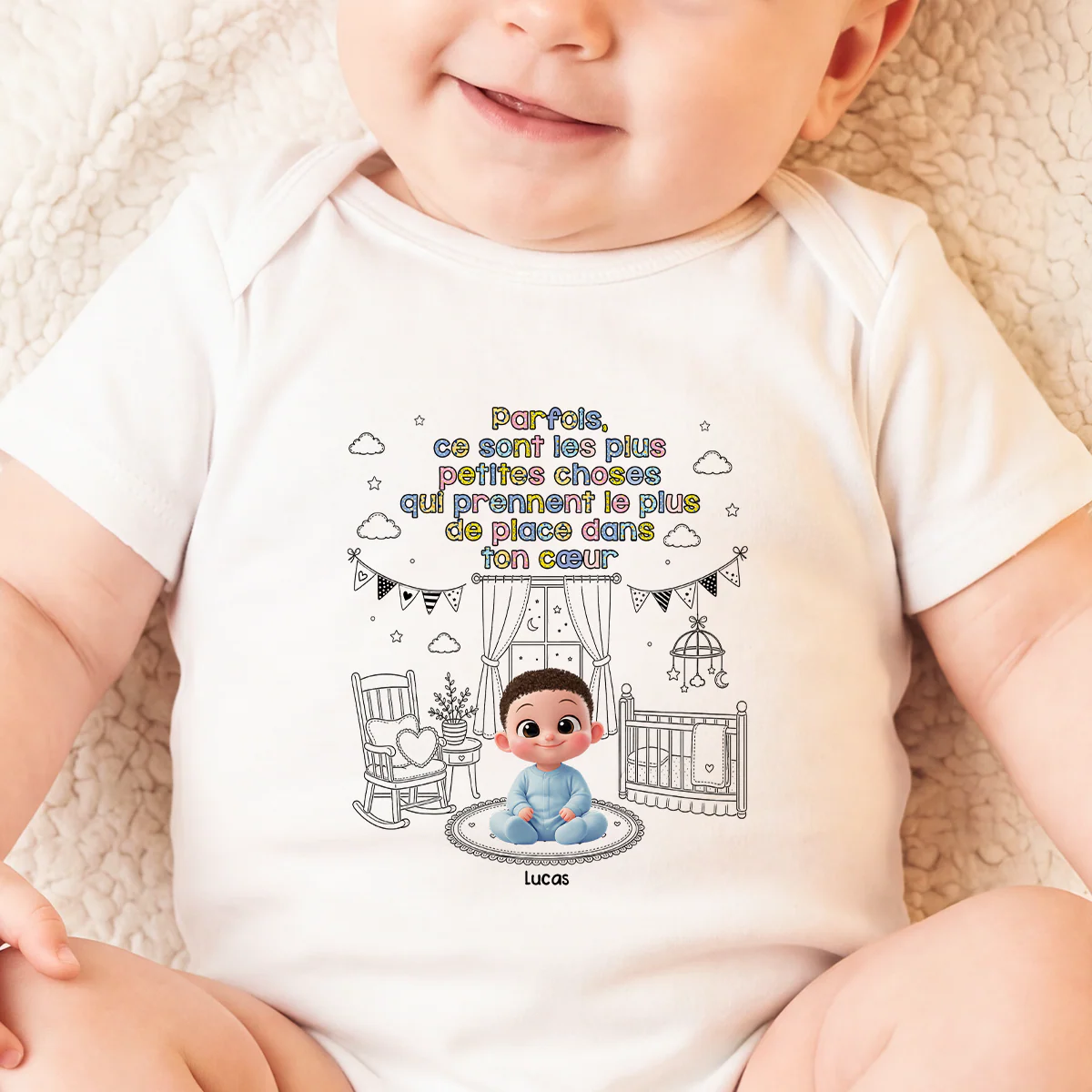 Body Bébé Personnalisé - Les Plus Petites Choses Dans Ton Cœur - Image 2