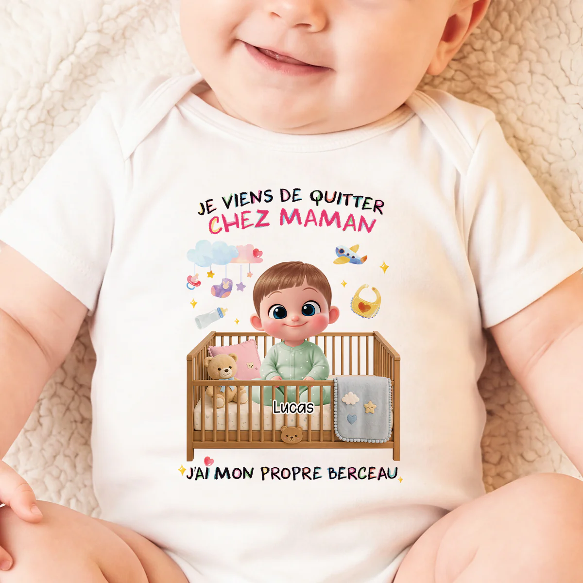 Body Bébé Personnalisé Prénom - Mon Propre Berceau - Image 2