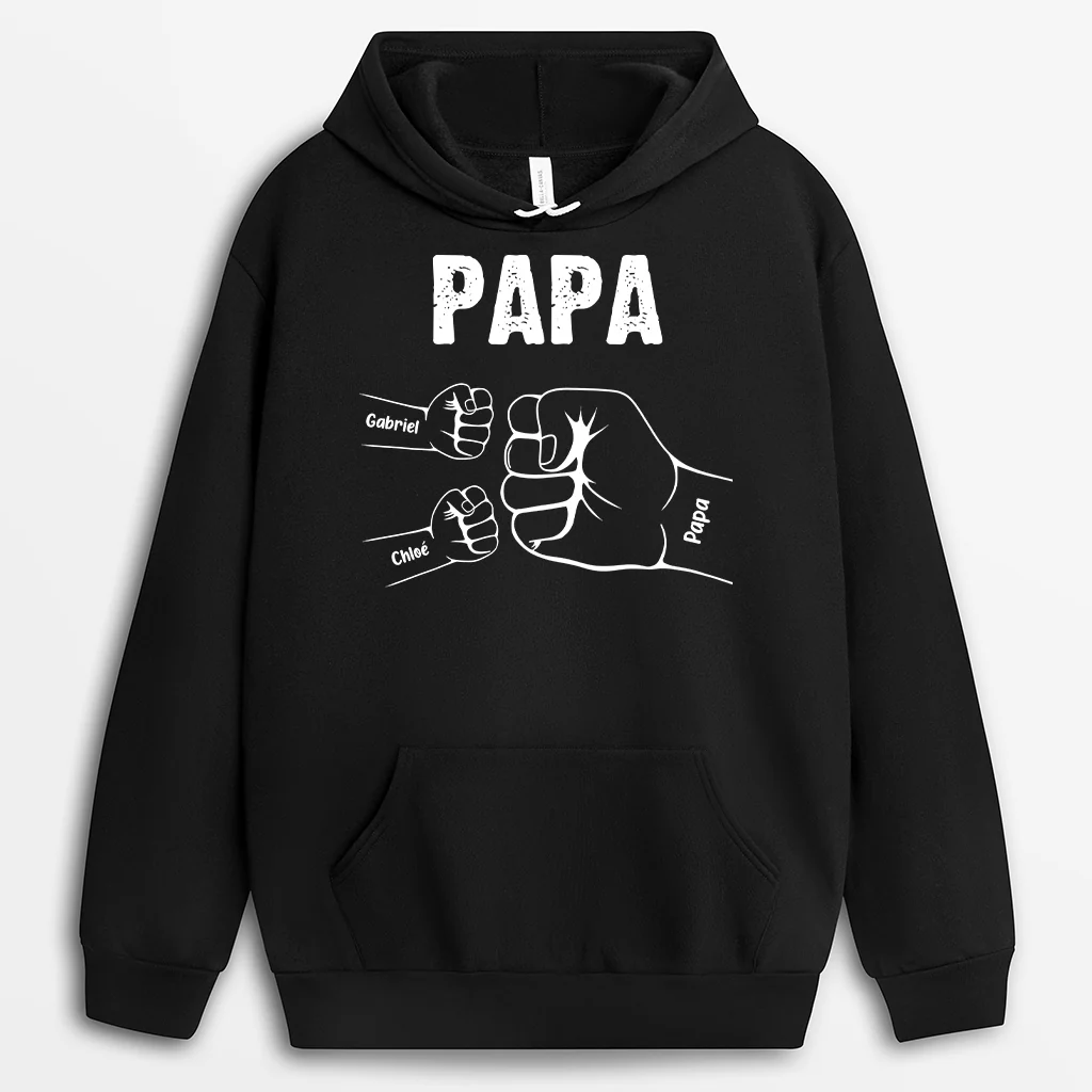Sweat à Capuche Papy Personnalisé | Bosse De Poing De Papy Enfants
