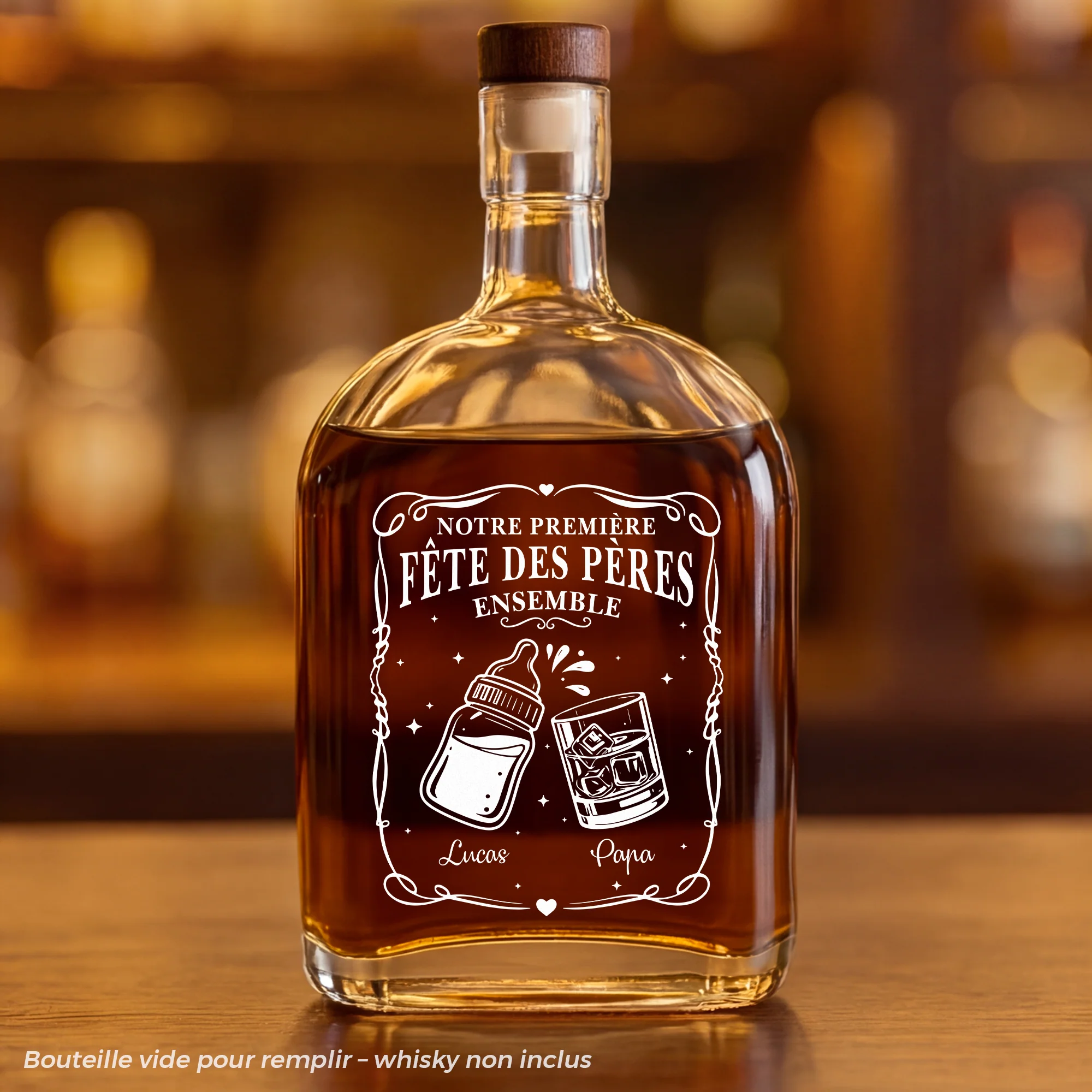 Bouteille De Whisky Personnalisé | Première Fête Des Pères Avec Bébé