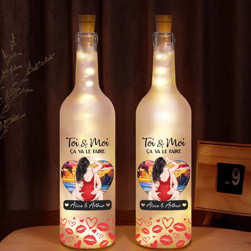 Bouteille Lumineuse Personnalisée - Déco Romantique