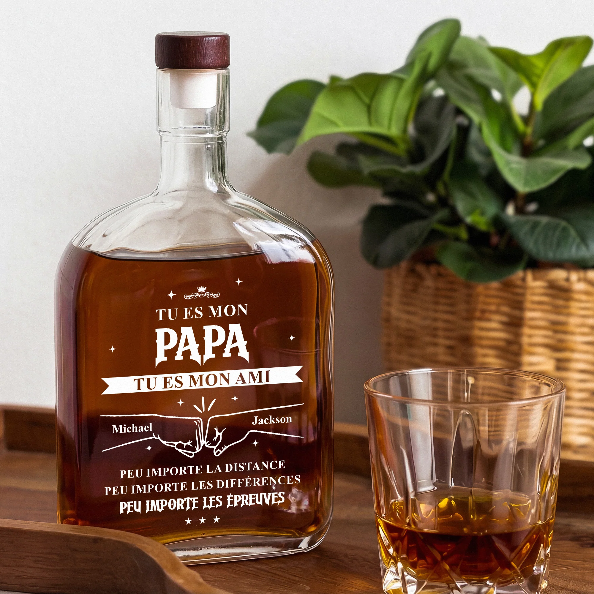 Bouteille De Whisky Personnalisée | Notre Lien Pour Toujours Papa Et Frère - Image 2