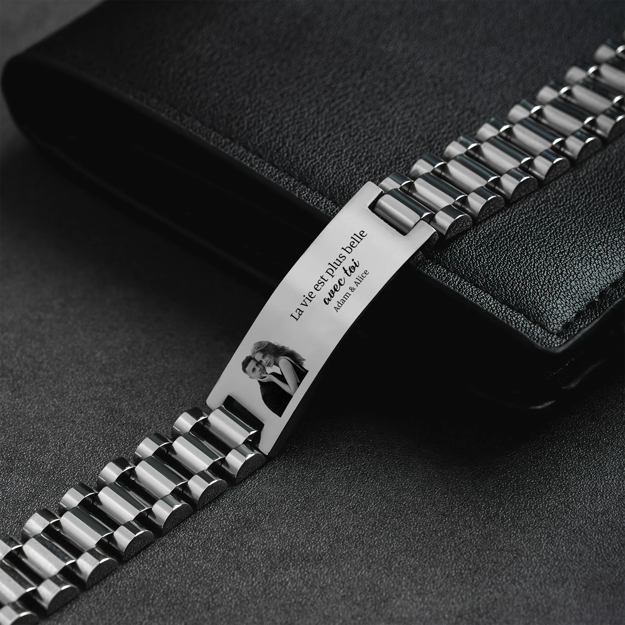 Bracelet avec Prénom Personnalisé - Je T'aime Jusqu'à La Lune - Image 2