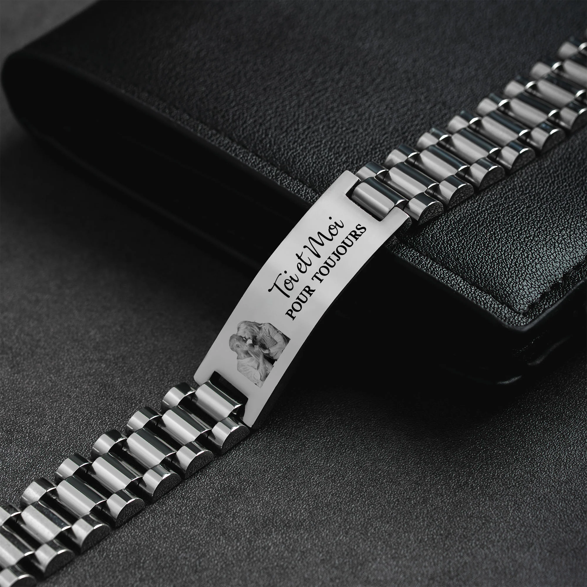 Bracelet Couple Personnalisable Avec Photo - Ensemble Depuis - Image 2