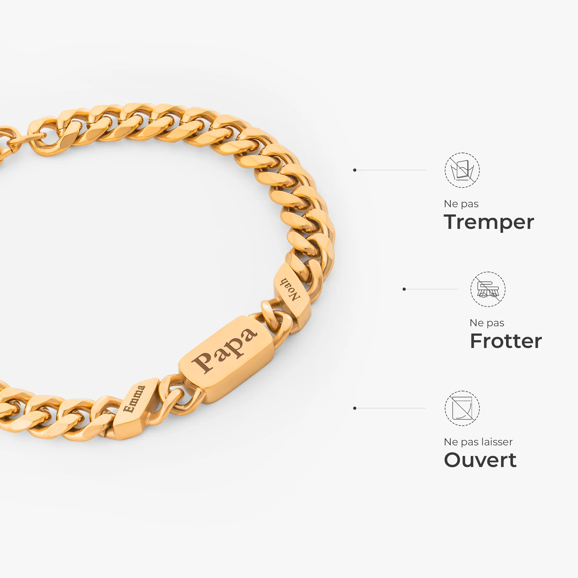 Bracelet Personnalisé Homme - Gourmette Avec Prénom - Image 4