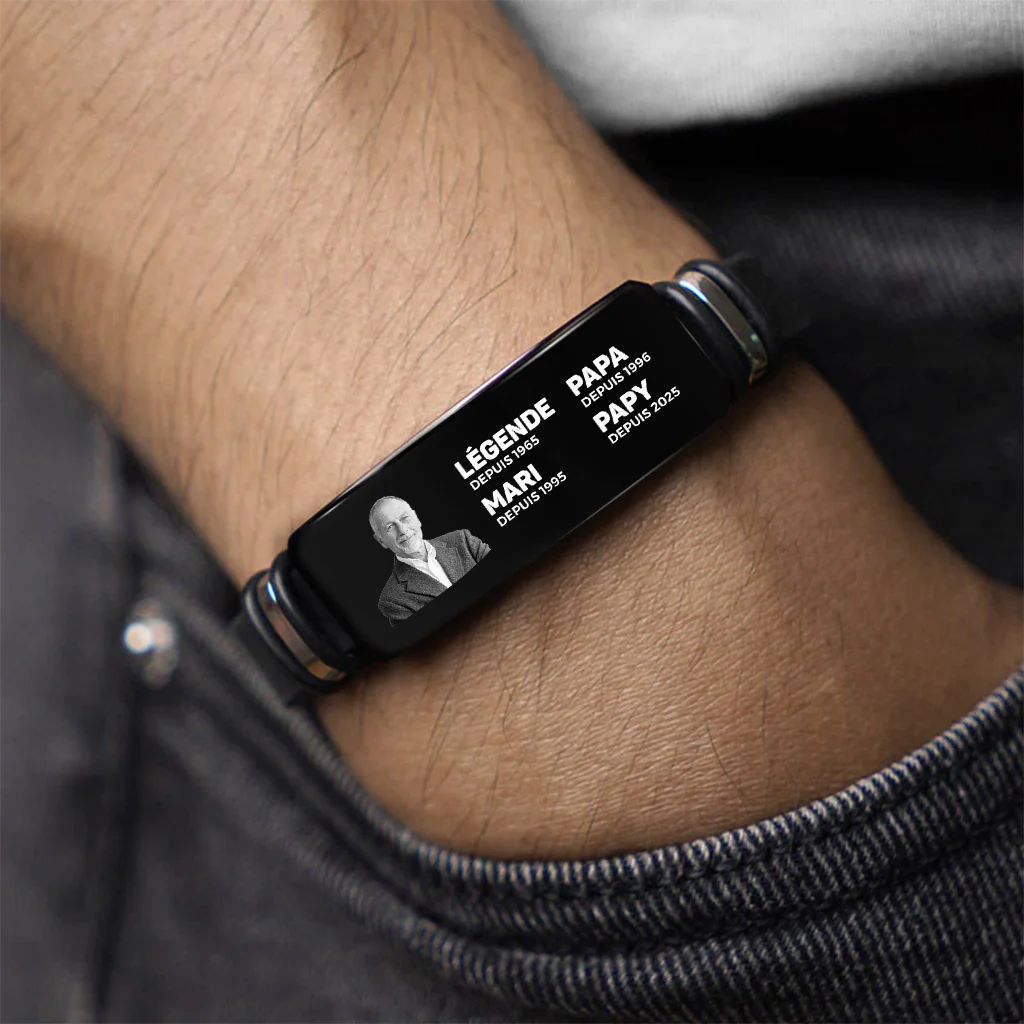 Bracelet Homme Personnalisé Avec Photo “Légende” - Image 2
