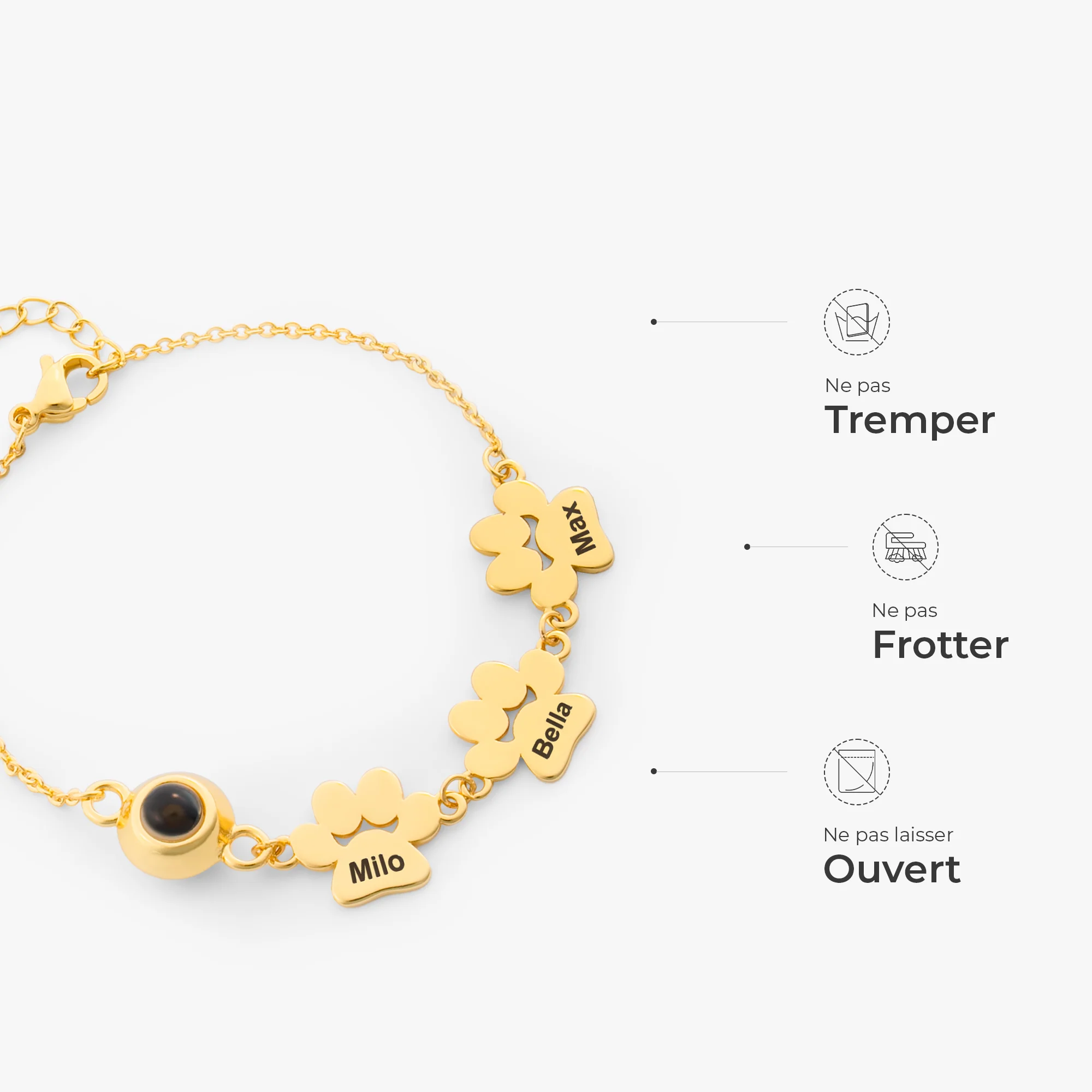Bracelet Personnalisé - Mon Joli Chat/Chien - Image 4