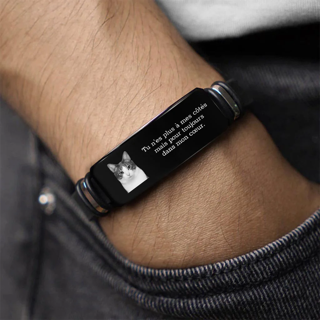 Bracelet Photo Chien Personnalisé - Pour Toujours Dans Mon Cœur - Image 2