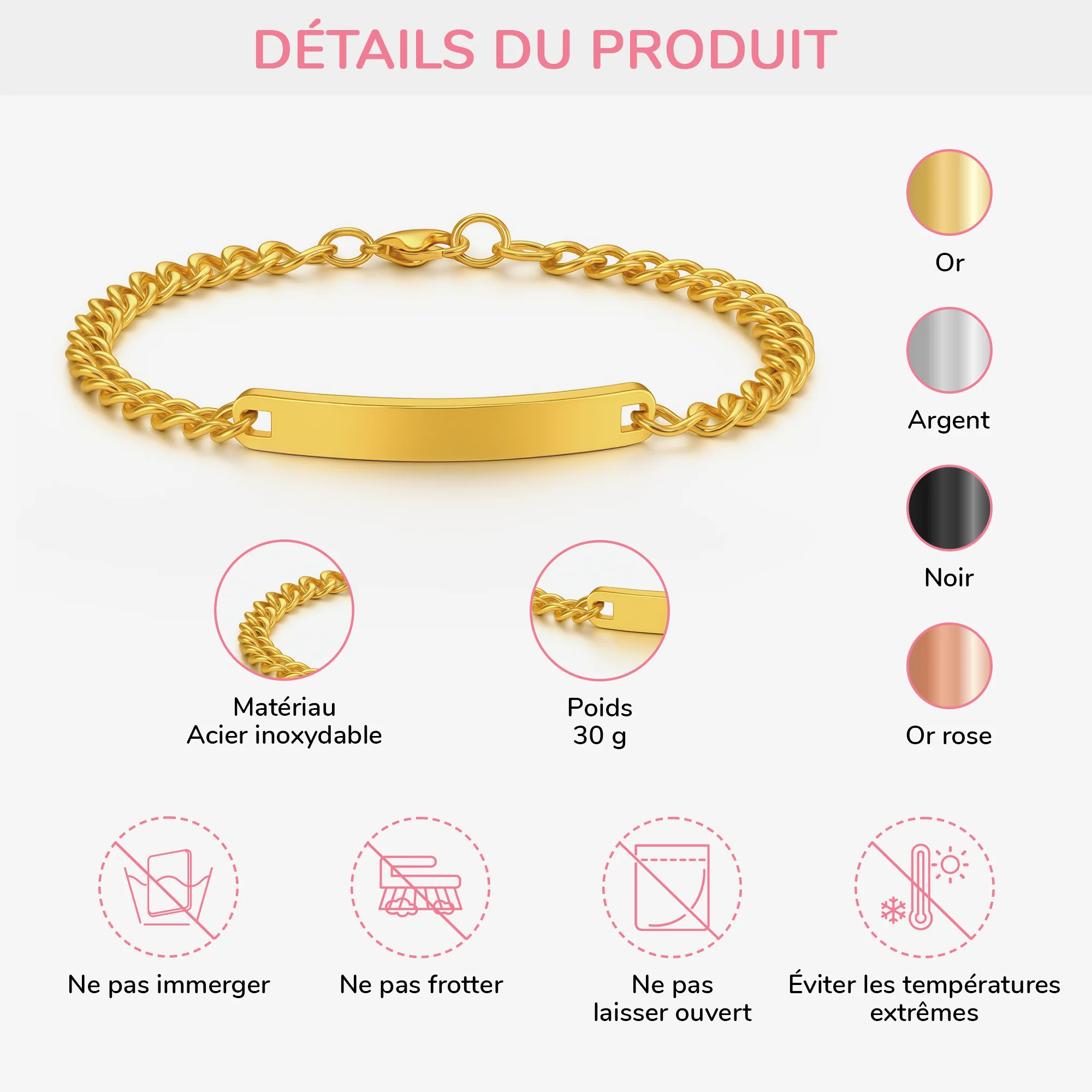 Bracelet Personnalisé Prénom Pour Maman Mamie - Image 3
