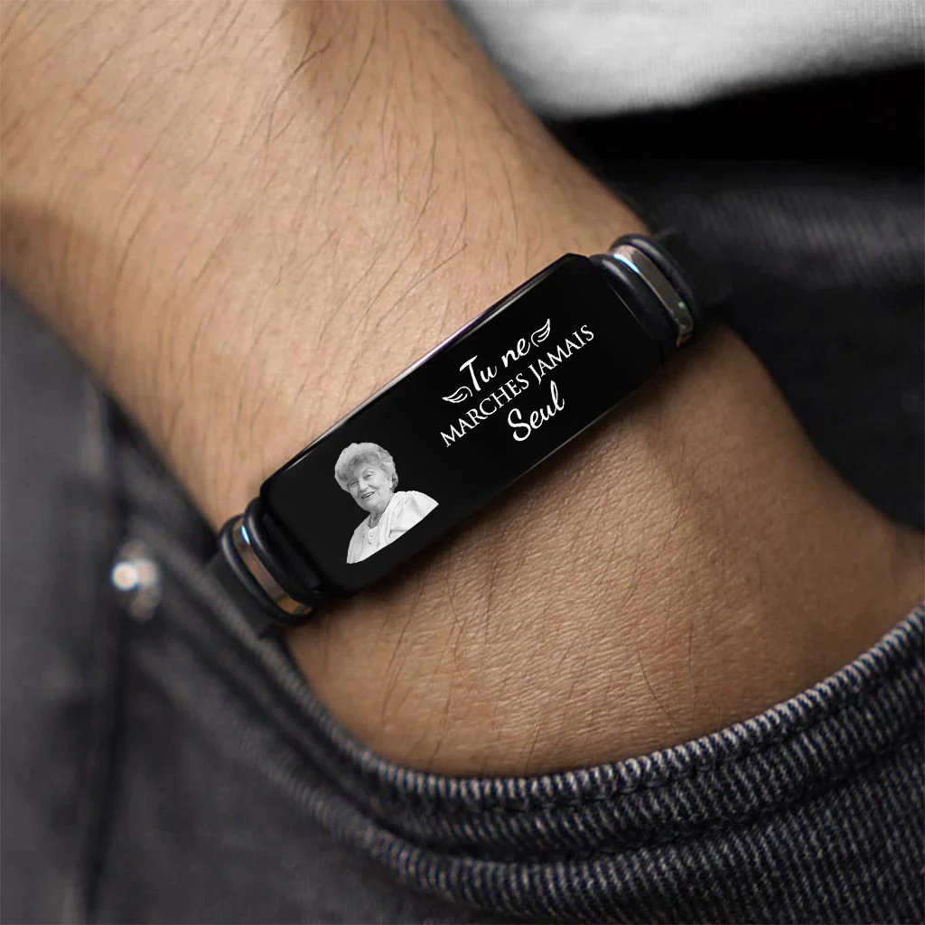 Bracelet Personnalisé Avec Photo Tu Ne Marches Jamais Seule - Image 2