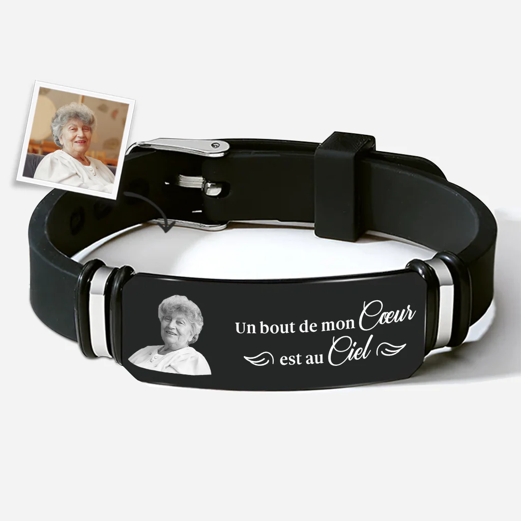 Bracelet Photo Personnalisé Commémoratif - Un Câlin De Maman Et Papa