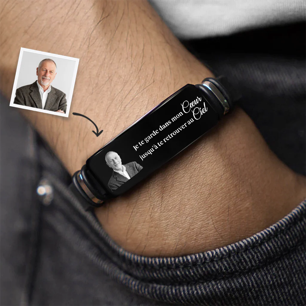 Bracelet Photo Personnalisé Commémoratif - Un Câlin De Maman Et Papa - Image 2