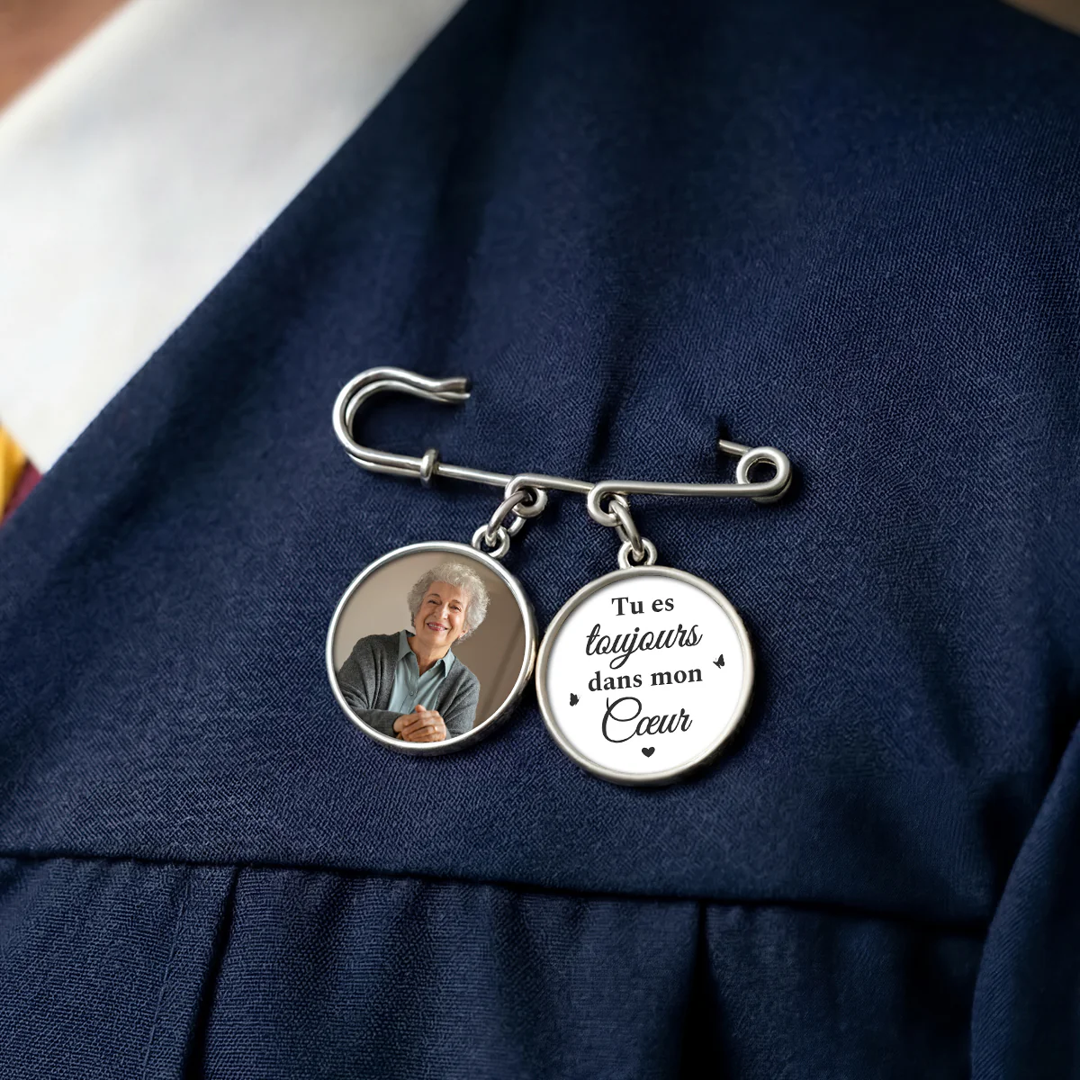 Broche Personnalisée Avec Photo - Cadeau Diplôme Je Marche Avec Toi - Image 2