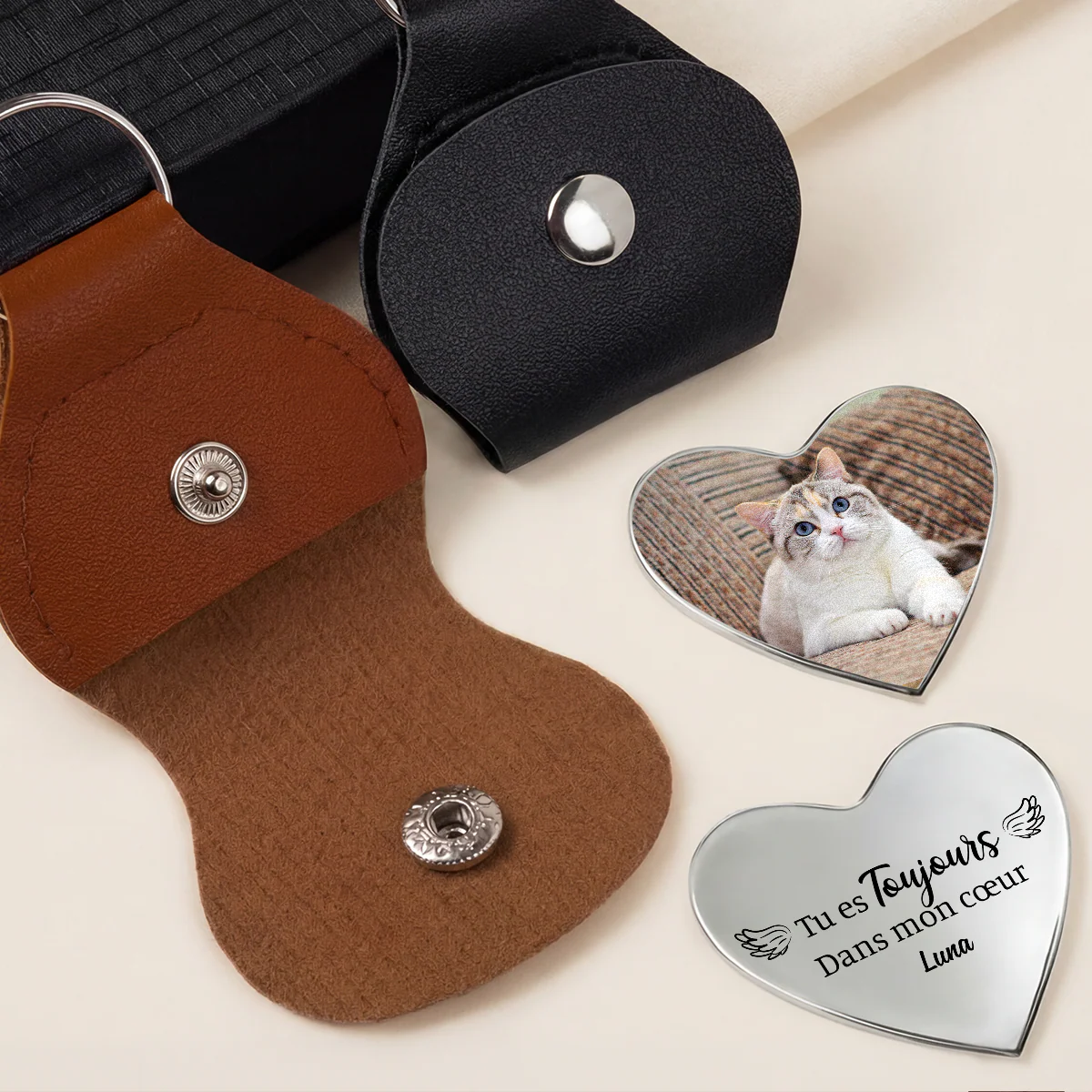 Câlin De Poche | Chien Chat Aimé Pour Toujours Personnalisé - Image 2