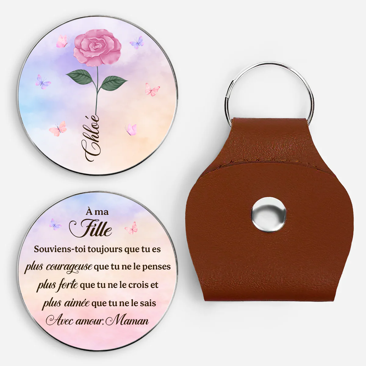 Câlin De Poche Personnalisé - Amour De Maman Mamie Pour Petite Fille