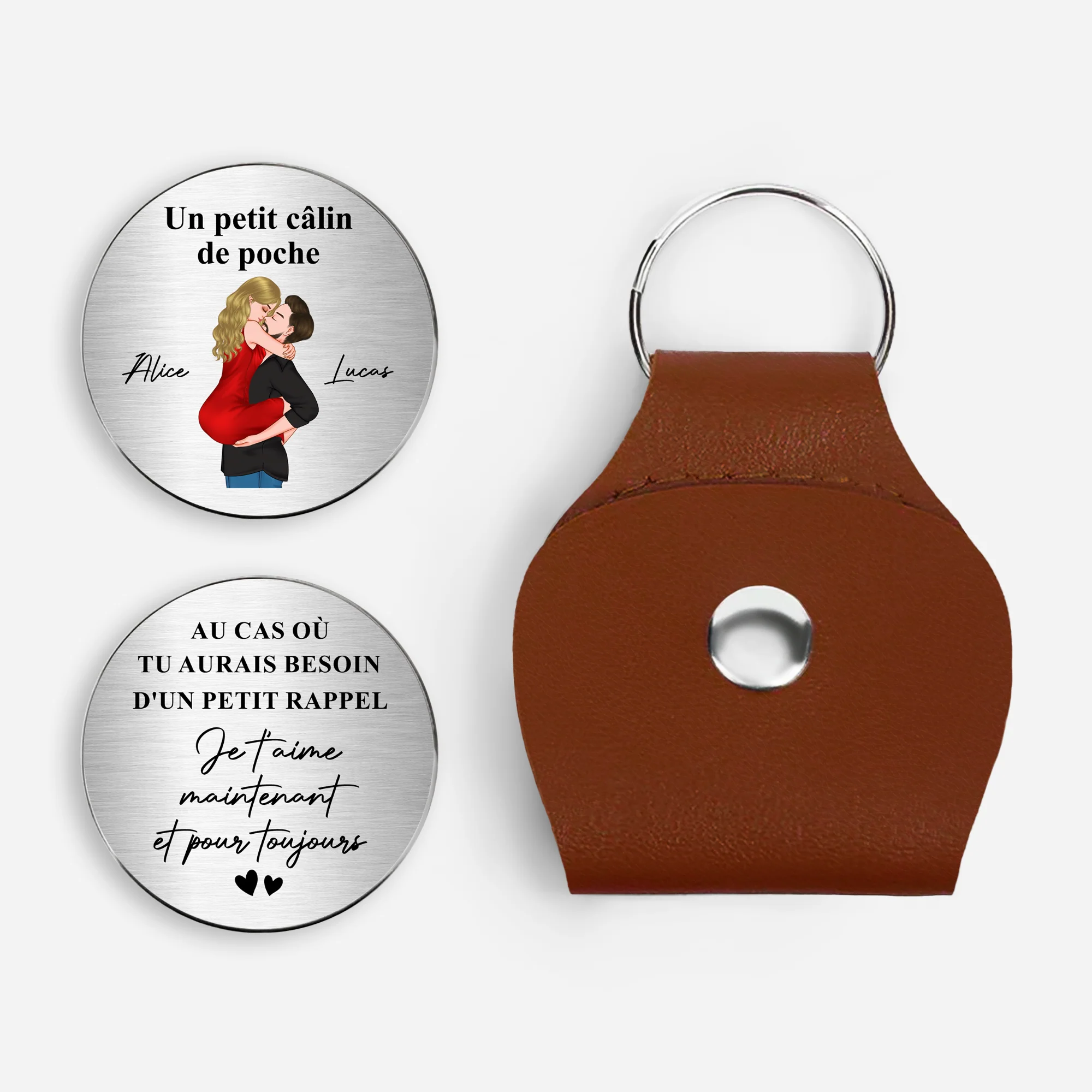 Câlin De Poche Personnalisé - Cadeau Couple Avec Petit Rappel