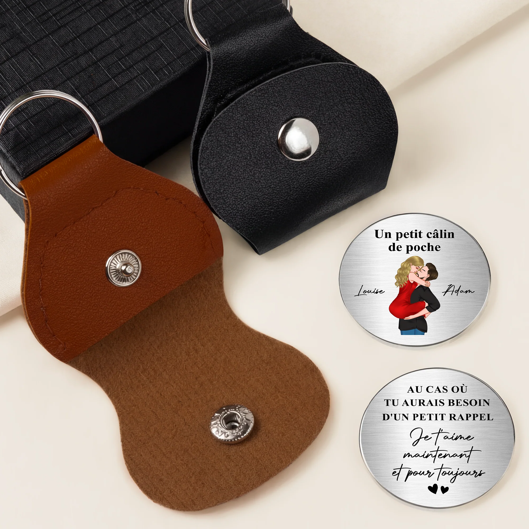 Câlin De Poche Personnalisé - Cadeau Couple Avec Petit Rappel - Image 2